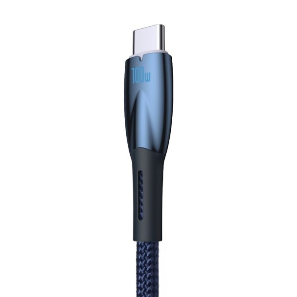 Baseus Cable Charging 100W Glimmer Series Fast Charging Data Cable USB to Type-C 100W 1m Blue CADH000403 - Image 3