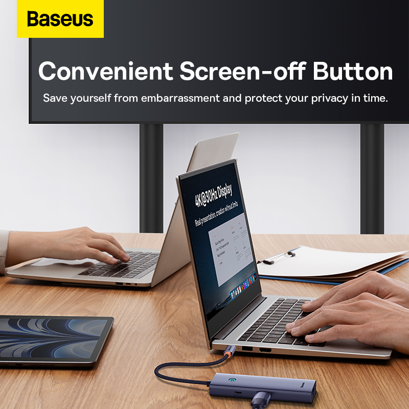 Baseus Type C Hub 6 Port Multi Functional Hub UltraJoy Series HDMI4K 30@Hz Rj45 USB 3.0 3X PD 6 In 1 Hub B00052802811 00 5
