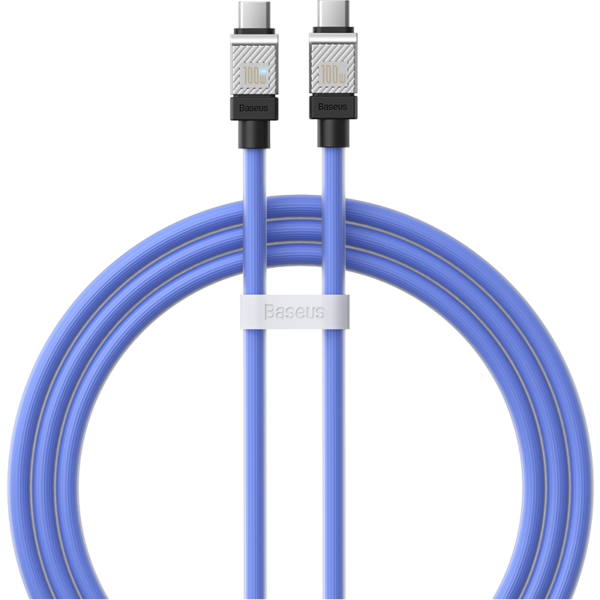 Baseus Cable 100W Type-C To Type-C CoolPlay Series Doublly-Wrapped Premium Quality Fast Charging Cable CAKW000203 1M  Blue - Image 5