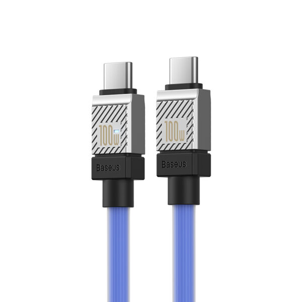 Baseus Cable 100W Type-C To Type-C CoolPlay Series Doublly-Wrapped Premium Quality Fast Charging Cable CAKW000203 1M  Blue - Image 3