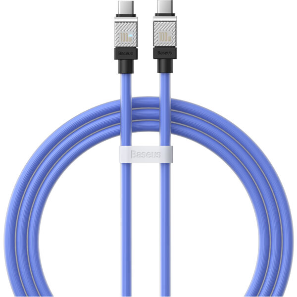 Baseus Cable 100W Type-C To Type-C CoolPlay Series Doublly-Wrapped Premium Quality Fast Charging Cable CAKW000203 1M  Blue - Image 2
