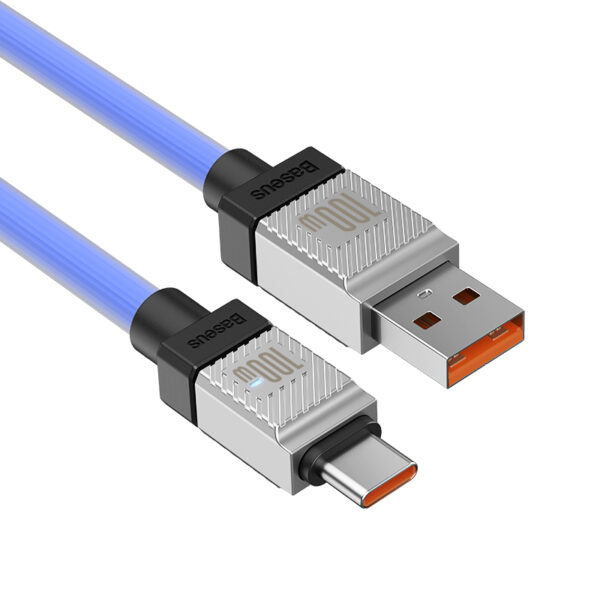 Baseus Cable 100W USB-A To Type-C CoolPlay Series Doublly-Wrapped Premium Quality Fast Charging Cable CAKW000603 1M Blue - Image 2