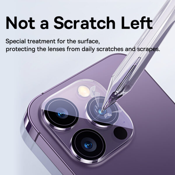 BASEUS Full Frame Camera Lense  Protector For Iphone  15 Pro 15 Pro Max 2Pcs Crystal Series -P6001205T201-02 - Image 7