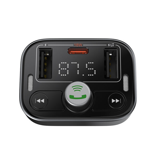 Baseus FM Modulator With PD Car Charger S-09 Pro Hands-free Call Music Player 2x Usb PD FM Transmitter C10762200113-00 - Image 2
