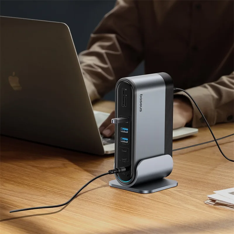 Baseus Hub 17 In 1 UnionJoy 17-Port Triple-Display Docking Station Space Grey B00532304811-00 - Image 3