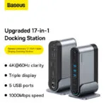 Baseus Hub 17 In 1 UnionJoy 17-Port Triple-Display Docking Station Space Grey B00532304811-00