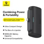 Baseus Power Bank 5000mAh Compact Lightning Edition 20W For Iphone 14 13 12 11 X Xs 8 7  P10068307113-00