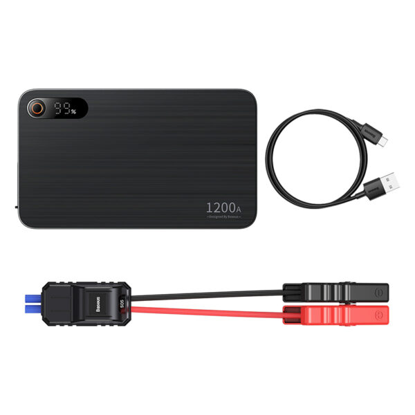 [ Premium] Baseus Car Jump Starter Super Energy Pro+ 12000mAh Battery Capacity 1200A Current   Black  - C00245700111-00 - Image 2