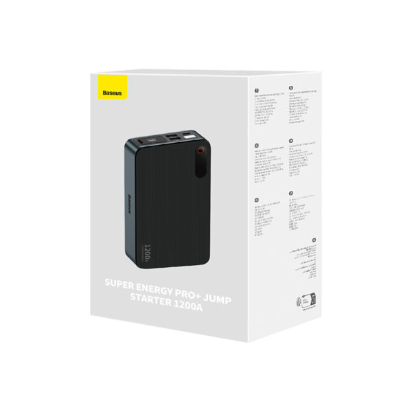 [ Premium] Baseus Car Jump Starter Super Energy Pro+ 12000mAh Battery Capacity 1200A Current   Black  - C00245700111-00 - Image 4