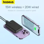 Baseus Magnetic Power Bank 20W 10000Mah Power Bank for Iphone 15 14 13 12 Series Android  Black P10059001113-00 - Image 3
