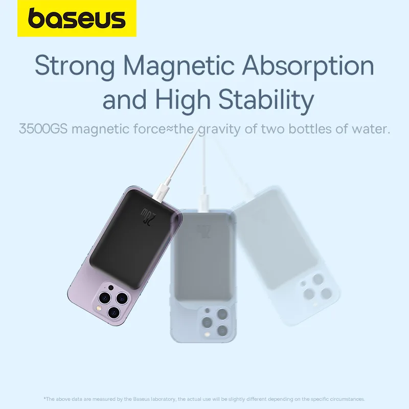 Baseus Magnetic Power Bank 20W 10000Mah Power Bank for Iphone 15 14 13 12 Series Android  Black P10059001113-00 - Image 4
