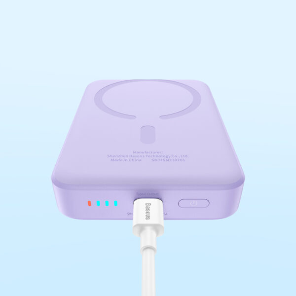 Baseus Magnetic Wireless Power Bank Pass-through Charging 20W 10000Mah for Iphone 15 14 13 12 Series Android Purple  P10059001513-00 - Image 11