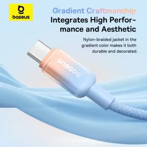 Baseus Cable 100W Type-c  to Type-c Discolor Series Fast Charging Data Cable 2M  Blue P10374902311-01