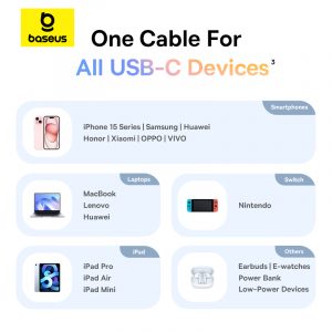 Baseus Cable 100W Type c to Type c Discolor Series Fast Charging Data Cable 1M Blue P10374902311 00 4