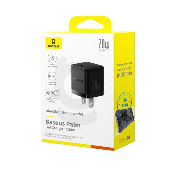 Baseus Charger Palm Series 20W PD Fast Charger  1x Type-c P10111603113-00 - Image 4