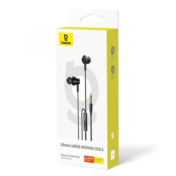 Baseus Earphone HZ11 3.5mm Wired Earphone Mic Black A00164200113-Z1 - Image 3