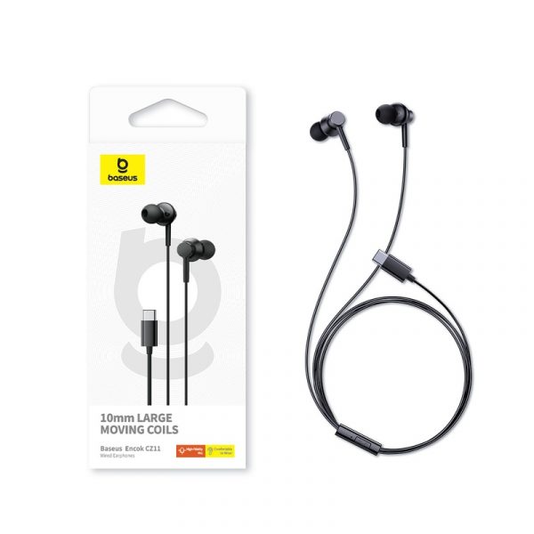 Baseus Earphone CZ11 Type-c Earphone For Iphone 15 16 Series Samsung google Pixel With Mic Black A00164300113-Z1 - Image 2