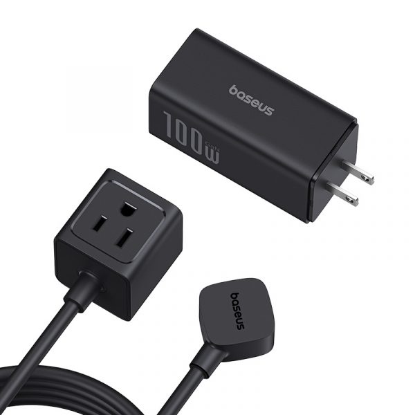 [ Premium ] Baseus PowerComb 5in1 GaN6100W 3 USB C 1x USB A 1x AC Fast Charger for  Macbook Samsung Iphone TWS Smart Watch E00058205123-00 - Image 3