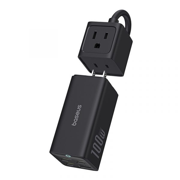 [ Premium ] Baseus PowerComb 5in1 GaN6100W 3 USB C 1x USB A 1x AC Fast Charger for  Macbook Samsung Iphone TWS Smart Watch E00058205123-00 - Image 2