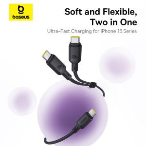 Baseus New Pudding Series Fast Charging Cable Type-C to  Type-C Dual 100W 1.5m Cluster Black P10377701111-00