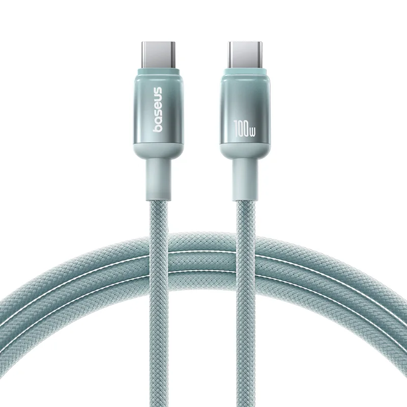 Baseus Cable 100W Type-c  to Type-c Discolor Series Fast Charging Data Cable 2M  Blue Green E0420701 - Image 1