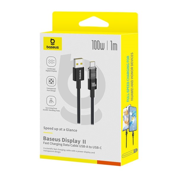 Baseus Display 2 Fast Charging Data Cable USB to Type-C 100W 1m Purple P10382701511-00 - Image 3