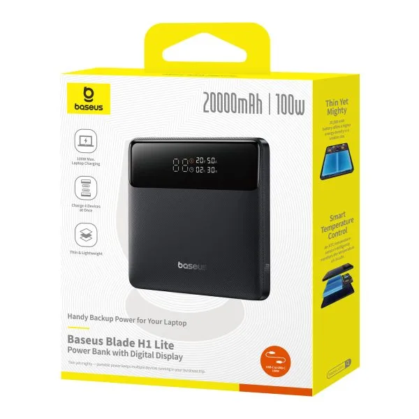 Baseus Power Bank H1 Slim 100W 20000mAh Power Bank For Laptop Macbook Iphone Samsung P10021604123-00