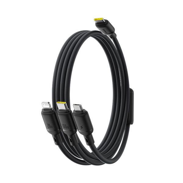 Baseus Silky One-for-Three Fast Charging Cable USB-C to Micro Lightning Type-c 100W 1.5m Cosmic Black P10377706123-00 - Image 5