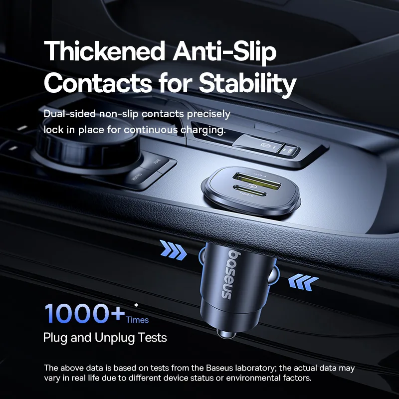 Baseus Car Charger GoTrip Series Dual Output 1xType-c PD 1x USB A 30W Cosmic Black C00072300123-00