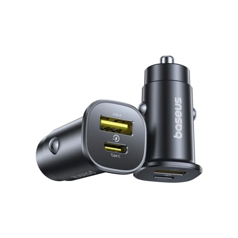 Baseus Car Charger GoTrip Series Dual Output 1xType-c PD 1x USB A 30W Cosmic Black C00072300123-00 - Image 3