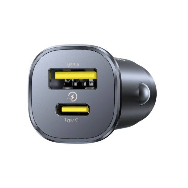 Baseus Car Charger GoTrip Series Dual Output 1xType-c PD 1x USB A 30W Cosmic Black C00072300123-00 - Image 2