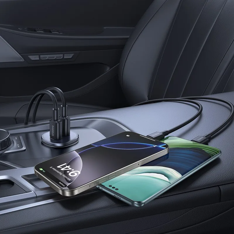 Baseus Car Charger GoTrip Series Dual Output 1xType-c PD 1x USB A 30W Cosmic Black C00072300123-00 - Image 6