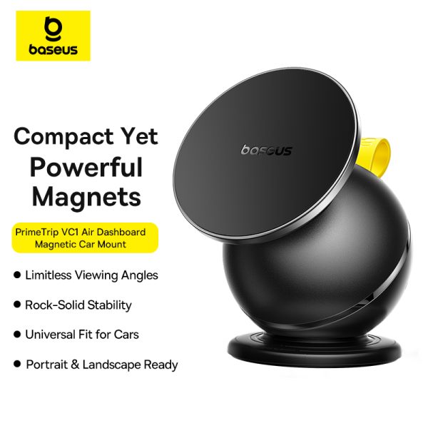 Baseus Magnetic Car Holder PrimeTrip VC1 Air Dashboard Magnetic Rotating Car Mount Cosmic Black C0013901