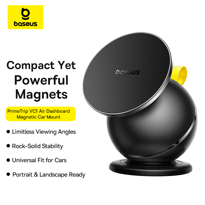 Baseus Magnetic Car Holder PrimeTrip VC1 Air Dashboard Magnetic Rotating Car Mount Cosmic Black C0013901