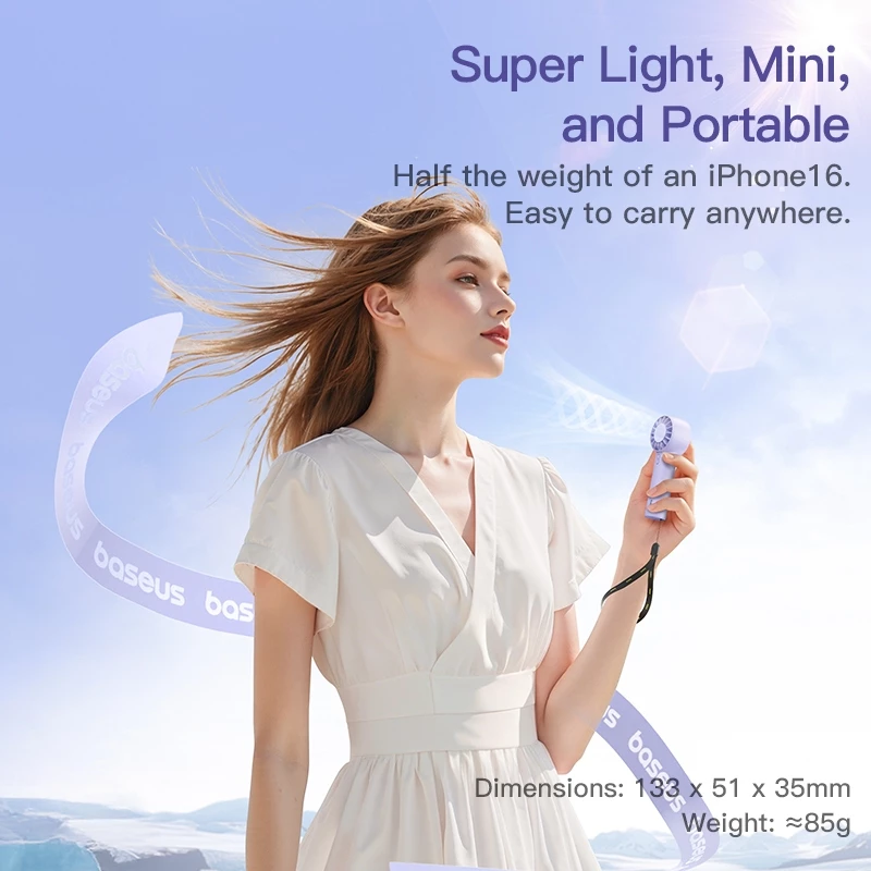 Baseus Fan GoTrip DT1 Mini Turbine Handheld Fan Nebula Purple C10272300511-00