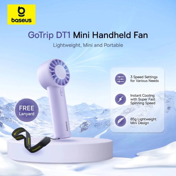 Baseus Fan GoTrip DT1 Mini Turbine Handheld Fan Nebula Purple C10272300511-00 - Image 3