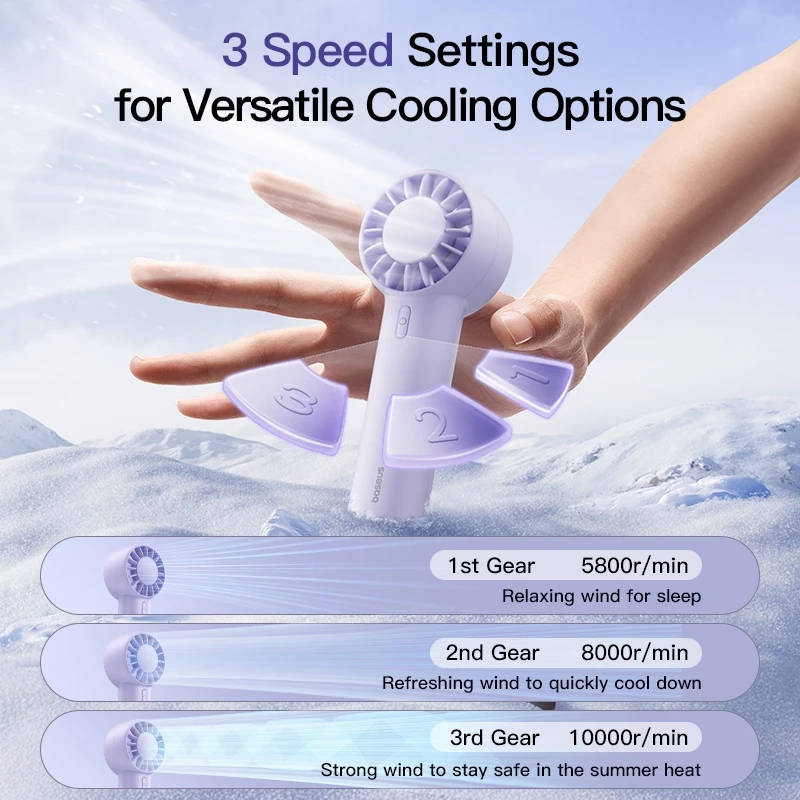 Baseus Fan GoTrip DT1 Mini Turbine Handheld Fan Nebula Purple C10272300511-00