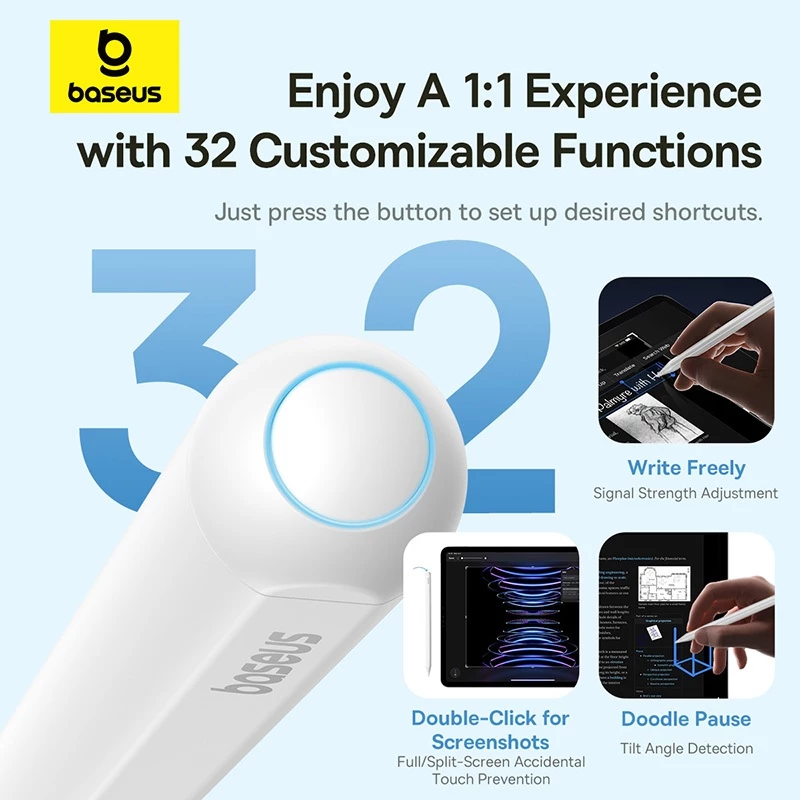 Baseus Stylus Pen For IPAD Smooth Series 3 Magnetic Wireless Charging Active Version P80080806213-00