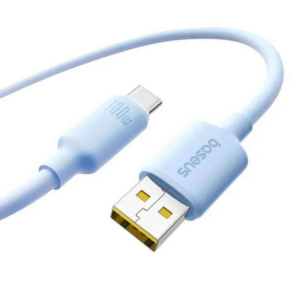 Baseus Cable Foamed Silicone Fast Charging Data Cable USB-A to Type-c 100W Blue 1m E0426802