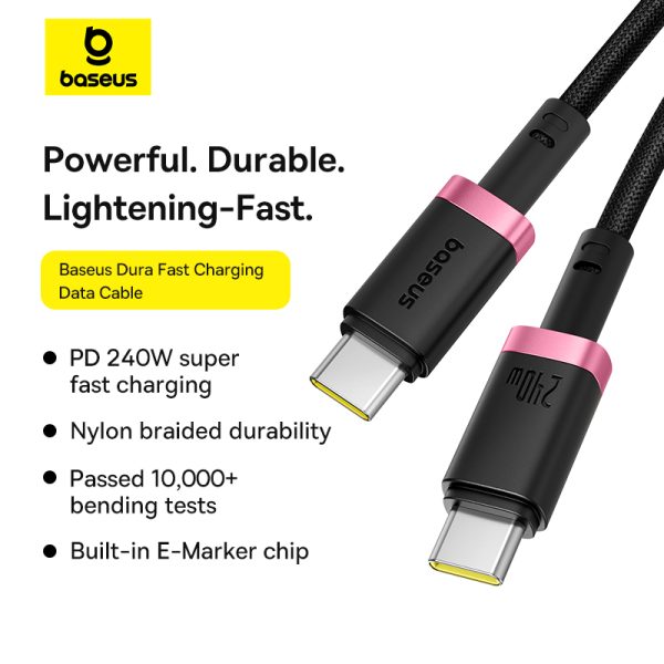 Baseus PD 240W Cable Dura Series braided For Macbook Laptop Iphone Samsung Pixel P10377803U03-01