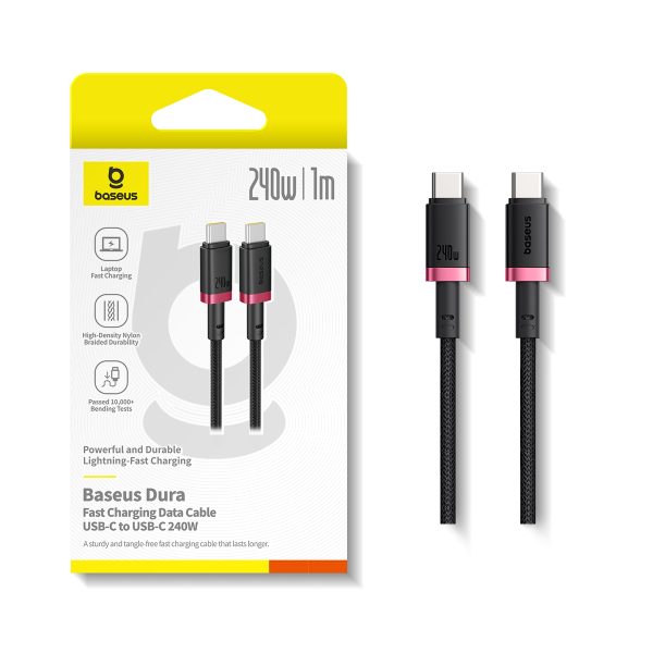 Baseus PD 240W Cable Dura Series braided For Macbook Laptop Iphone Samsung Pixel P10377803U03-01 - Image 3