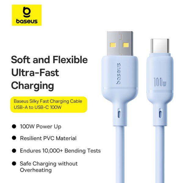 Baseus Silky Series Fast Charging Cable USB to Type-C 100W 1m  Galaxy Blue P10377703313-00