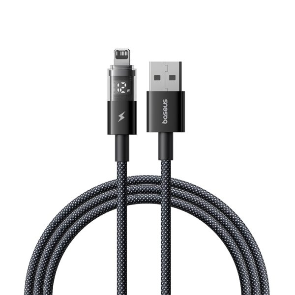 Baseus PD 20W Display 2 Fast Charging Data Cable For Iphone 14 13 12 11 USB  to Lightning 1m Cosmic Black P10382700121-00 - Image 2