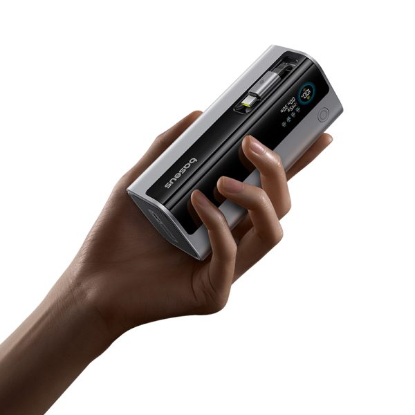 {Premium } Baseus EnerGeek GR11 Power Bank with Retractable Cable 20000mAh 145W   NATURAL TITANIUM E0027B02 - Image 3