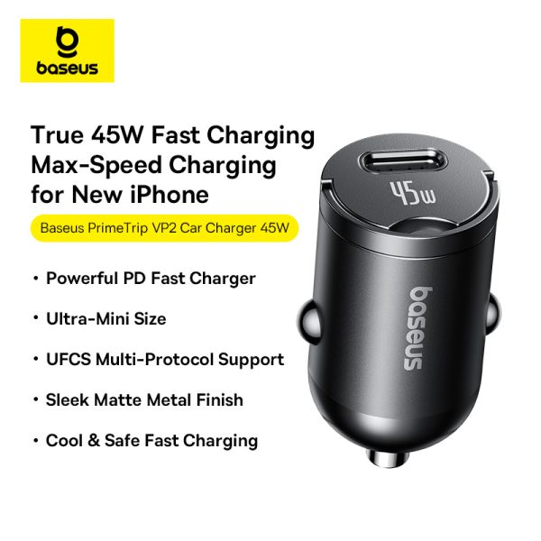 Baseus Car Charger 45W PrimeTrip VP2  Cosmic with Type-c to Type-c Cable 60w Black C0206800