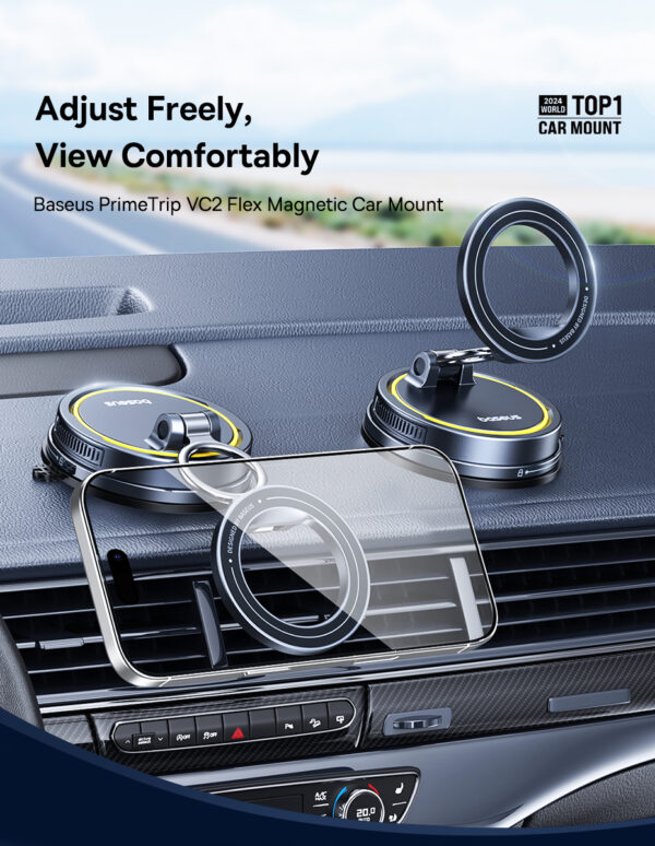 Baseus VC2 Flex Magnetic Car Mount  Car Holder Suction Cup Version NEW Cosmic Black