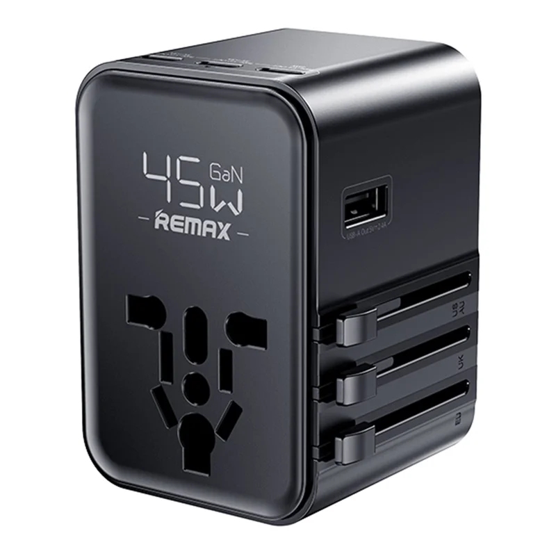 800x800_6607001150A-1 REMAX CM06 Multifunction 3 Type C + 1 USB + 1 AC 45W Fast Charging GaN Travel Wall Charger - Image 1